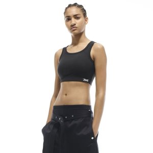 Crop Top Damskie Reebok Victoria Beckham Rib Czarne PL 20SKRYB